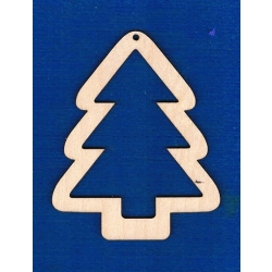 SKLEJKA #3mm Choinka 10x8cm ramka,  choinka ramka zawieszka  IV